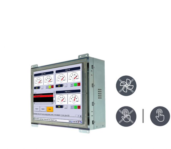21-Einbau-Industrie-Panel-PC-R10IE3S-OFT2-v1.png / TL Produkt-Welten / Panel-PC / Open Frame (Einbau von Hinten) / Resistive / Glas (optional)