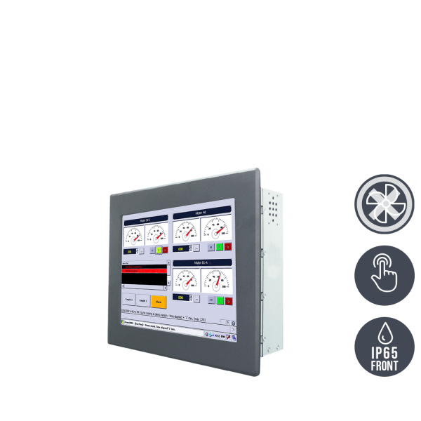 01-Einbau-Industrie-Panel-PC-R08IB3S-PMU1.png / TL Produkt-Welten / Panel-PC / Panel Mount (Einbau von vorne) / Touch-Screen für 1-Finger-Bedienung