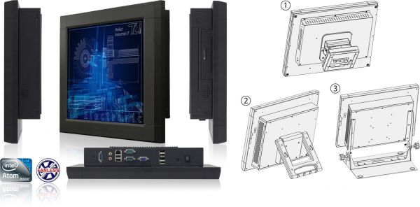 01-Chassis-Industrie-Panel-PC-slimline-mt-15-880-ch / TL Produkt-Welten / Panel-PC / Chassis (VESA-Mounting) Touch-Screen für 1-Finger-Bedienung