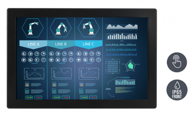 01-Einbau-Industriemonitor-W24L100-IPA2.png / TL Produkt-Welten / Industriemonitor / Panel Mount (Einbau von vorne) / Touch-Screen für 1-Finger-Bedienung