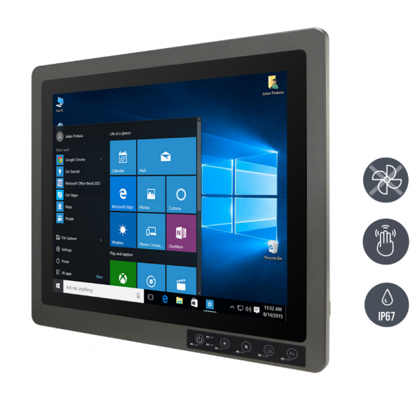01-G-WIN-Panel-PC-R19IAD3S-67FTP(HB)-v1.png / TL Produkt-Welten / Panel-PC / Chassis (VESA-Mounting) / Multitouch-Screen, projiziert-kapazitiv (PCAP)