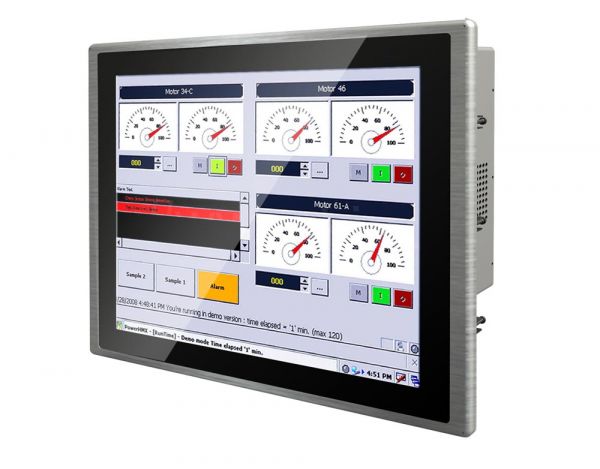 01-Front-right-R19IK3S-PPM1 / TL Produkt-Welten / Panel-PC / Panel Mount (Einbau von vorne) / Multitouch-Screen, projiziert-kapazitiv (PCAP)