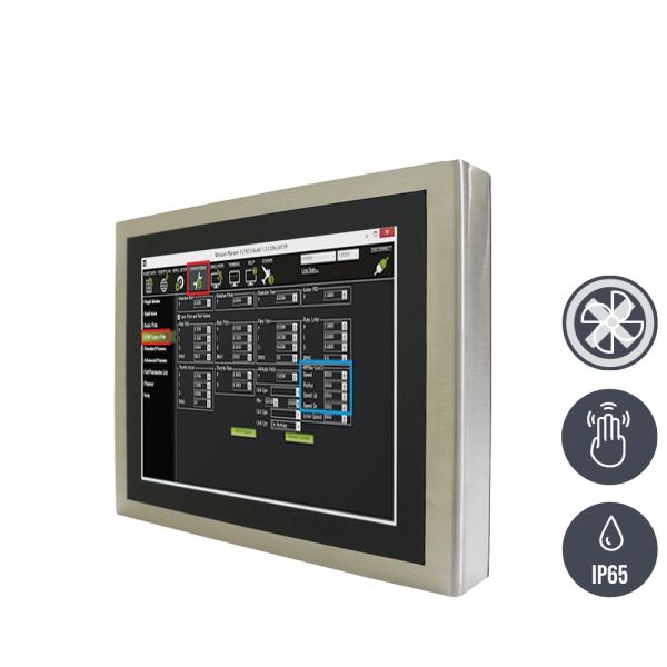 01-Industrie-Panel-PC-IP65-Edelstahl-PCAP-Multi-Touch-R15IB3S-SPC3 / TL Produkt-Welten / Panel-PC / Chassis Edelstahl (VESA-Mounting) / Multitouch-Screen, projiziert-kapazitiv (PCAP)