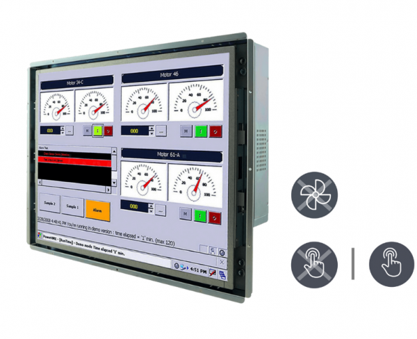 21-Einbau-Industrie-Panel-PC-R19IP7T-OFM1-v1.png / TL Produkt-Welten / Panel-PC / Open Frame (Einbau von Hinten) / Resistive / Glas (optional)
