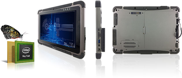 In IP65-protected housing of the industrial tablet PC modern Intel Bay Trail technology is installed