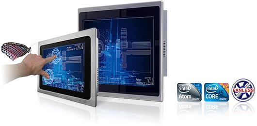 In various display sizes and performance classes the SlimLine MTU Industrial Panel PCs offer multi-touch screen and robust mechanics