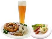 hearty white sausage breakfast