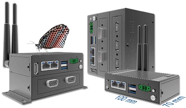 The EAC mini Embedded PC can be set up in 1,2 or 3 levels and offers an ideal compact computer unit for Smart Factory and industrial 4.0 applications with its compact dimensions and demand-oriented, expandable range of interfaces