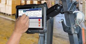 M101 Tablet with forklift docking system