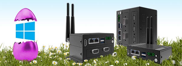 Extremely compact Industrial Embedded PC EAC Mini with Windows 10 IoT