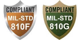 MIL STD 810F / MIL STD 810G shock and vibration resistant