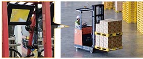 Robust aluminium Panel PC in use on a forklift truck