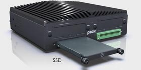 SSD or hard disk of the industrial PC accessible from the front without tools