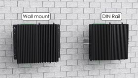 EL1097 Embedded PC mounted on wall and DIN rail