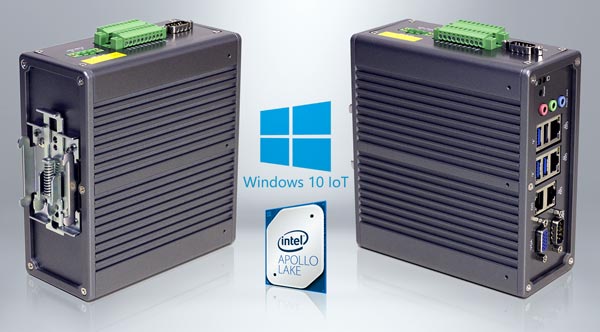 From now on, the DR2100 DIN rail-mounted Industrial PC is also equipped with Intel Apollo Lake CPU