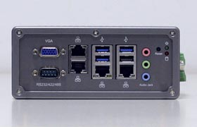 Interfaces on the front of the Embedded Industrial PC