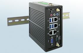 DIN Rail Box PC mounted on TS35 top-hat rail