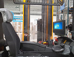 Vehicle Mount Computer FM08 mounted on forklift truck