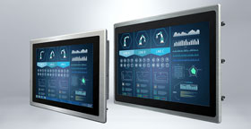Display diagonal 15 and 22 inch for the front-mountable industrial monitors