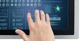 PCAP multi-touchscreen for multi-finger operation