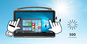 Bonded Sunlight display with PCAP multi-touchscreen for multi-finger operation