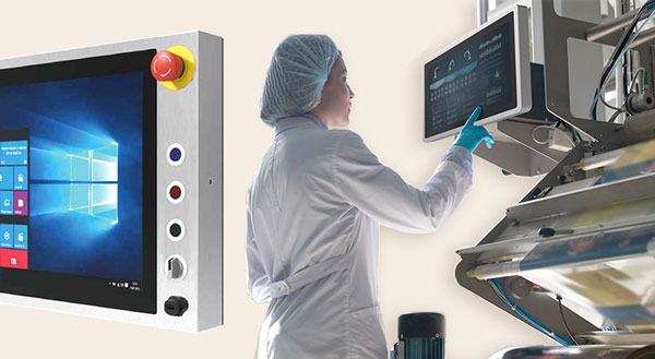 Stainless steel panel PC with IP65 all-round protection for hygiene-sensitive industrial applications