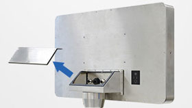 Rear mounting box with internal stainless steel cable routing for IP65 protection throughout