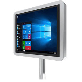 Rounded corners on the stainless steel housing of the Panel PC
