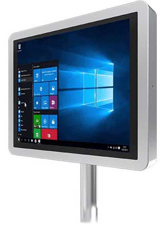 Rounded corners on the stainless steel housing of the Panel PC