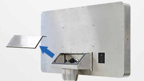 Rear side with IP65-protected junction box