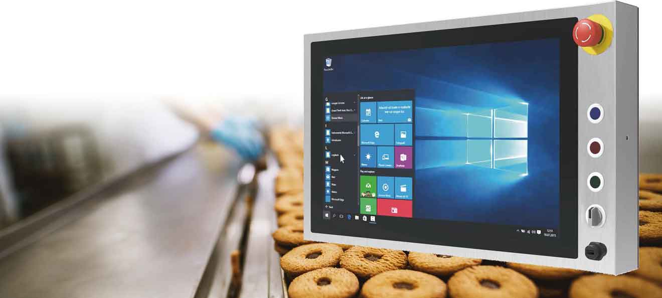 Stainless steel panel PCs control processes, e.g. in the food industry