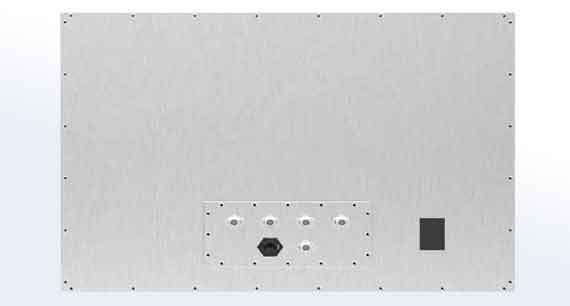 Cables and connectors IP65-protected on the rear side