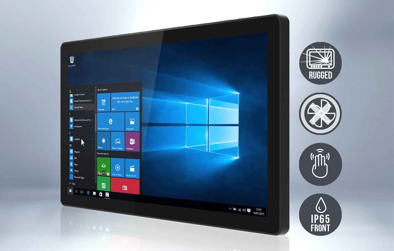 The robust IP65-protected HMI panel PCs with multi-touch cut a fine figure in countless semi-industrial applications