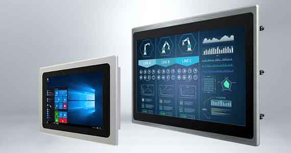 Industrial panel PC with 15-inch and 24-inch display