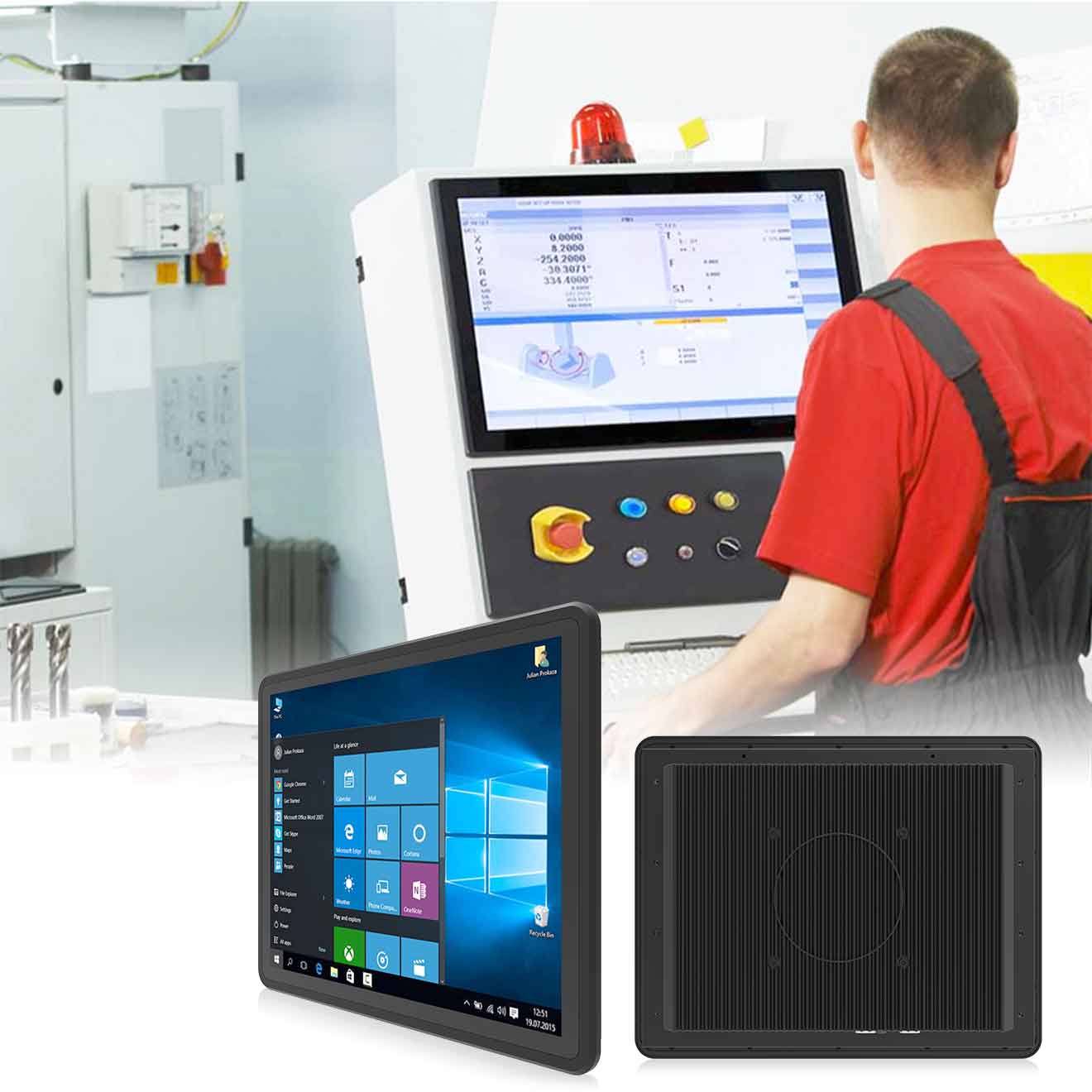 Example application of an M-series HMI panel PC in an industrial production environment